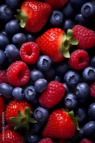 blueberries berries and strawberries background