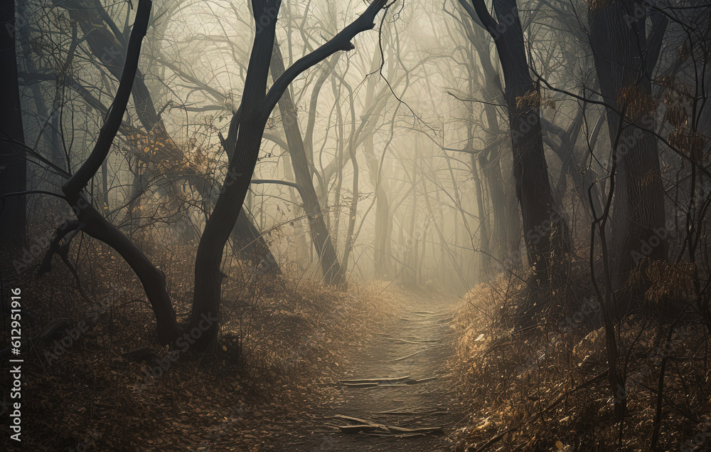 Obraz premium Haunted Forest Trail