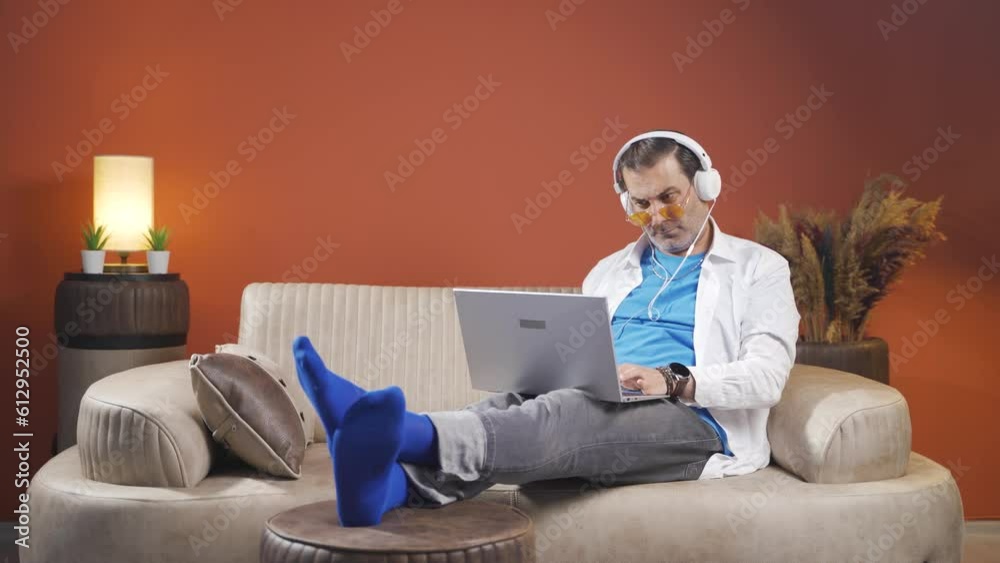Man looking at laptop gets frustrated. Man looking at laptop gets frustrated.