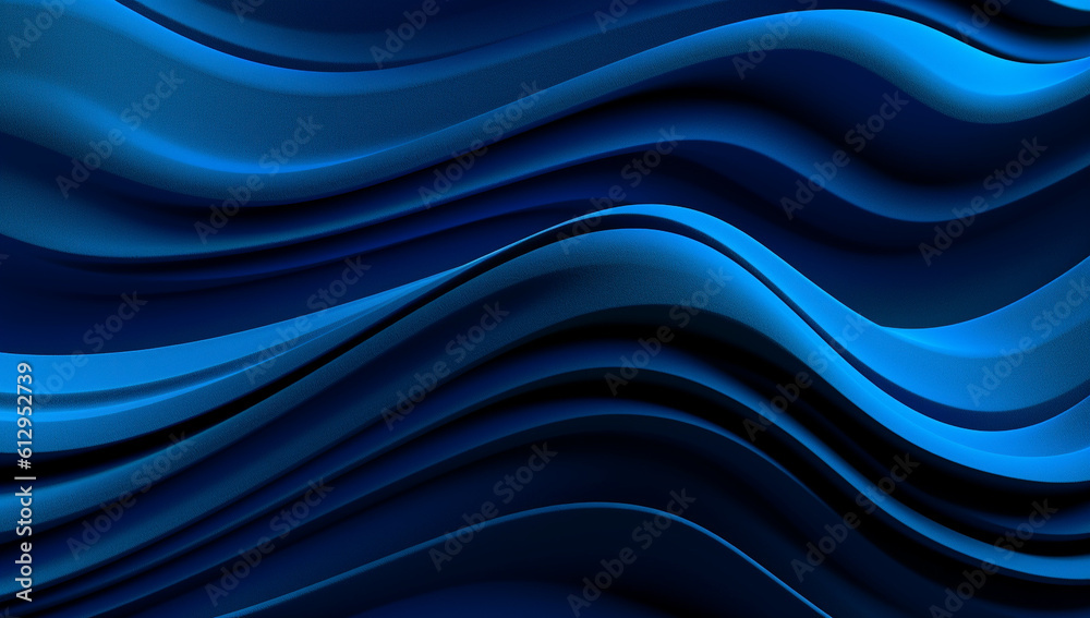 Harmonious Curves: Striking Abstract 3D Blue Graphic Wave Design, Generative AI Harmonious Curves: Striking Abstract 3D Blue Graphic Wave Design, Generative AI