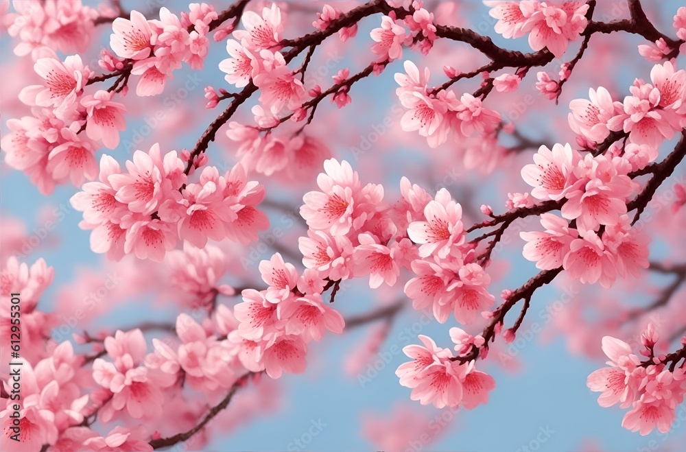 Sakura blossom oil painting art. Sakura blossom oil painting art.