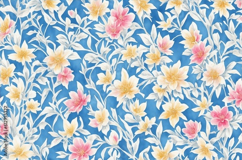 Seamless floral pattern wallpaper.