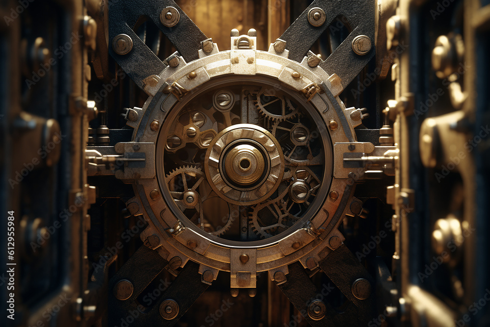 Complexity and elegance of a keyhole's internal mechanism, Generated with AI Complexity and elegance of a keyhole's internal mechanism, Generated with AI