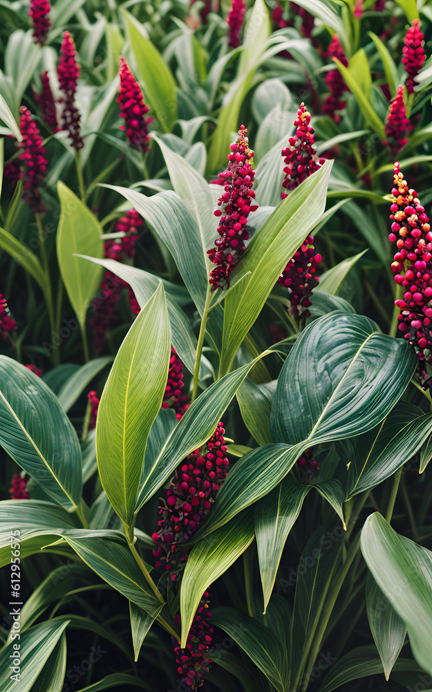 Obraz premium Swarms of green leaves background created with generative ai technology