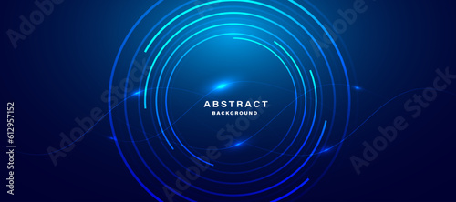 Blue abstract background, technology hi-tech futuristic template. Vector illustration 