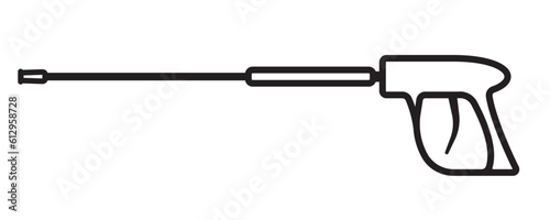 Pressure washer gun outline icon. Clipart image isolated on white background