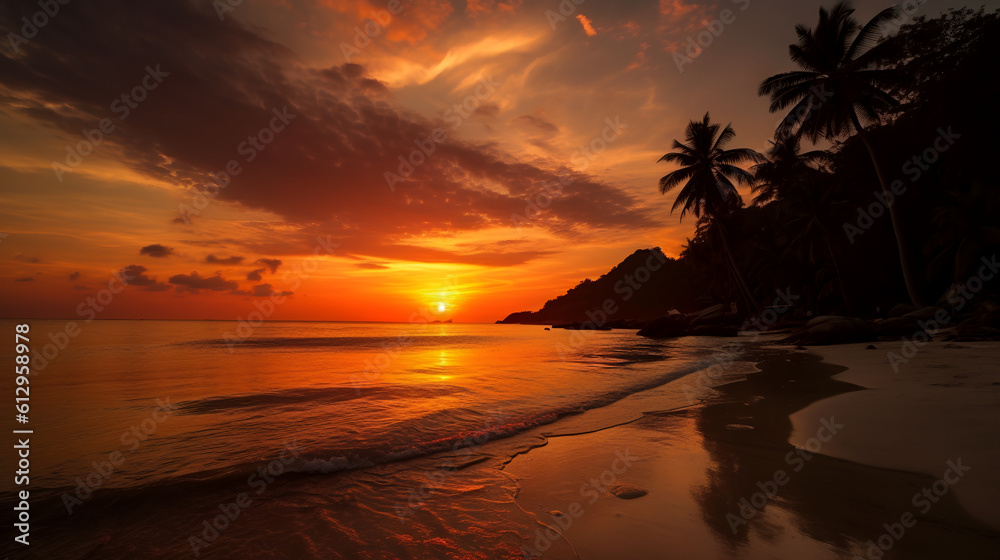 Witness the breathtaking beauty of a Thai sunset as it casts its vibrant colors over the pristine beaches. Let the sky ignite with hues of orange, pink, and gold, creating a mesmerizing painting that 
