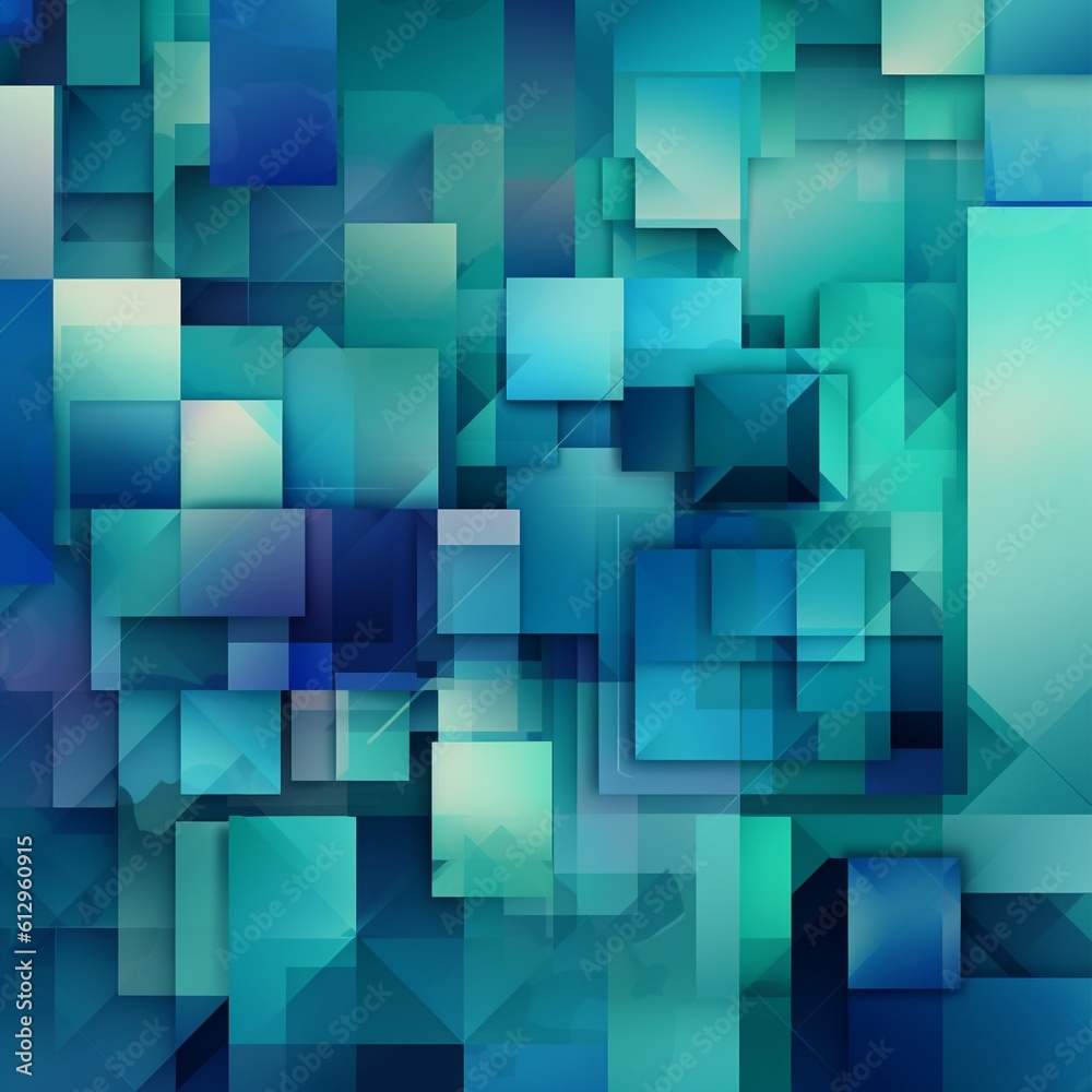 Overlapping Neon Squares Abstract Wallpaper