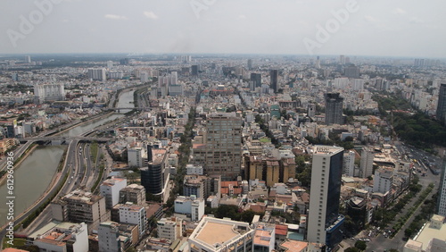 Aerial view of District 1 in Ho Chi Minh city