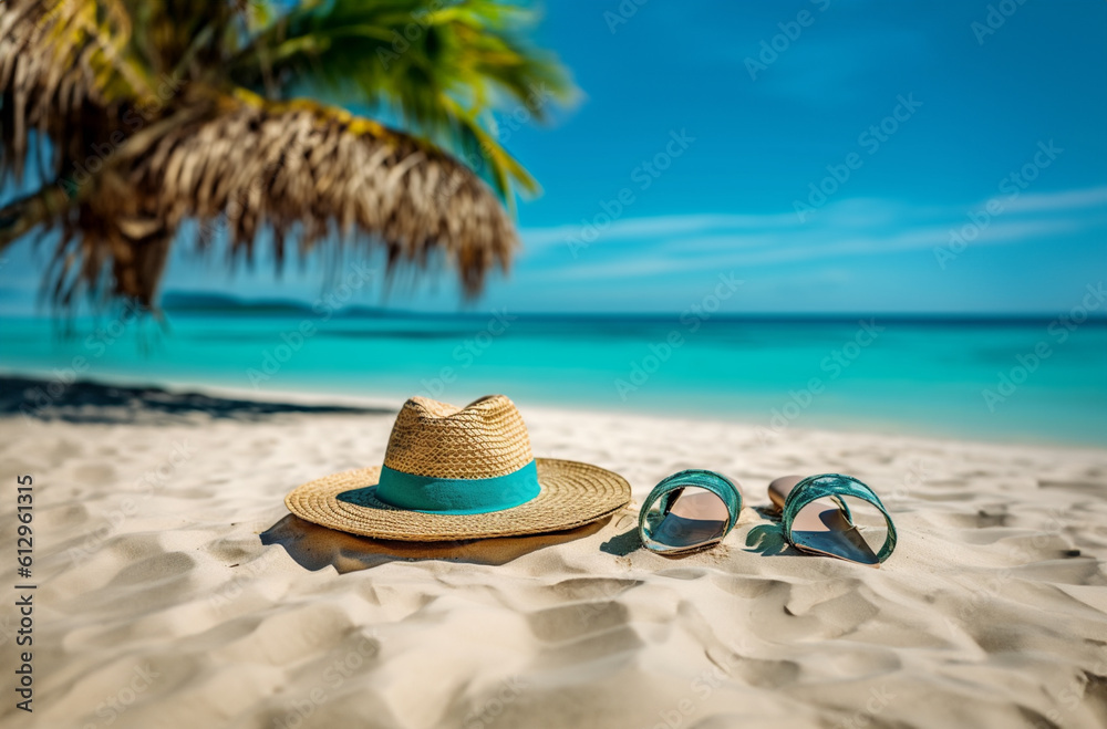 Obraz premium hat on the beach