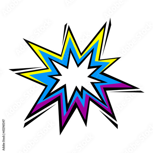Illustration of cartoon explosion. Pop art creative image.