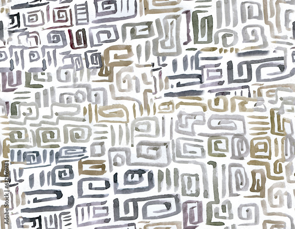 Seamless African pattern. Ethnic ornament on the carpet. Aztec style. Figure tribal embroidery. Indian, Mexican, folk pattern. Seamless African pattern. Ethnic ornament on the carpet. Aztec style. Figure tribal embroidery. Indian, Mexican, folk pattern.