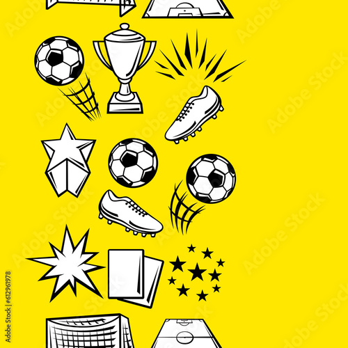 Pattern with soccer symbols. Football club illustration.
