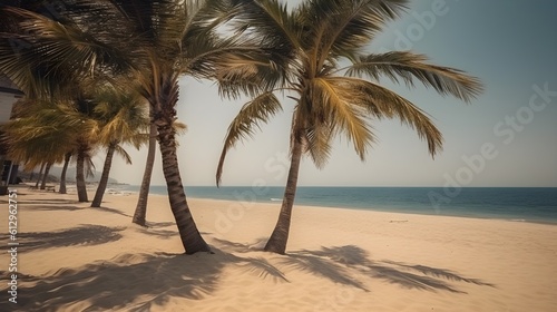 Palmy Trees Enhance the Beauty of a Sandy Beach