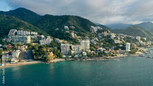 Coastline town aerial view © Aerial Drone Footage
