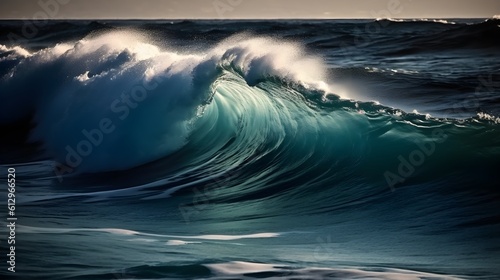 Coastal serendipity, tranquil ocean waves, ethereal clouds, and pristine foam © Ranya Art Studio