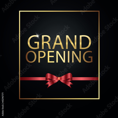 Grand Opening banner with bow