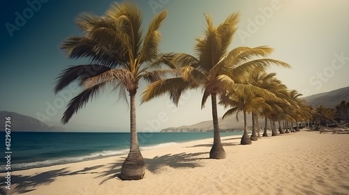 Palmy Trees and a Sandy Beach in Perfect Harmony with Nature