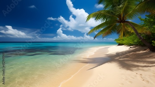 Island bliss  idyllic tropical beach  palm-fringed shoreline  and blissful seclusion