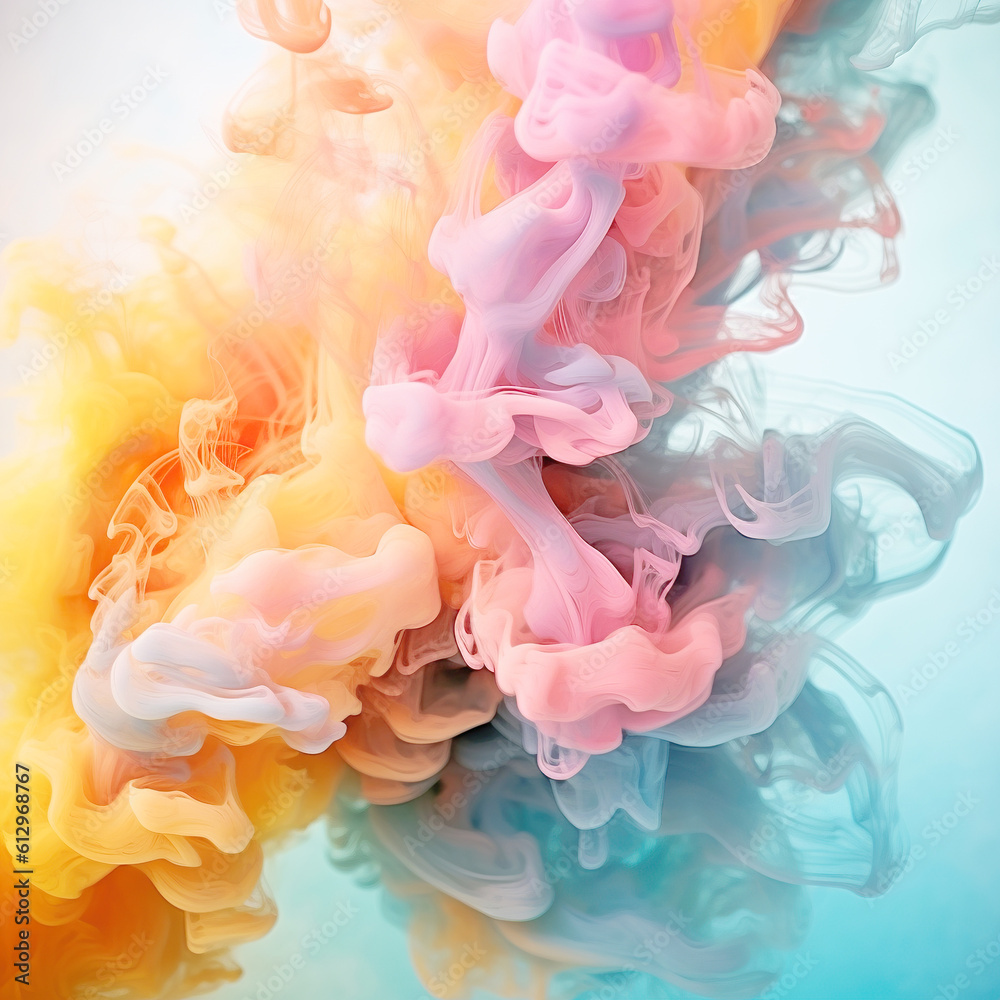 Fototapeta premium Rainbow of Acrylic Ink in Water. Color Explosion. Colorful explode. Generative AI