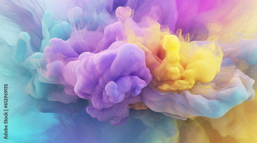 Rainbow of Acrylic Ink in Water. Color Explosion. Colorful explode. Generative AI