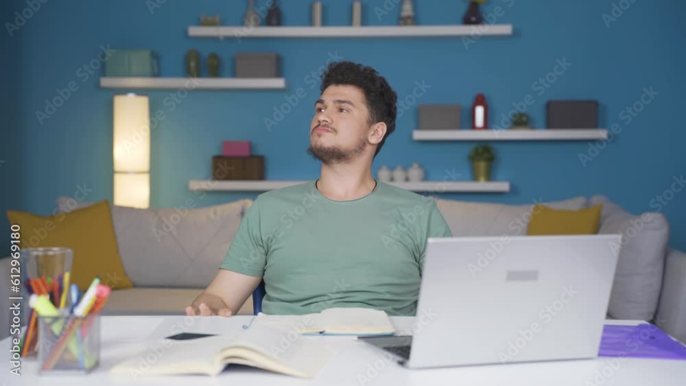 Worried male student. Worried male student.