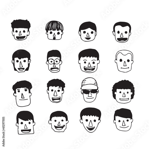 People face cartoon icon