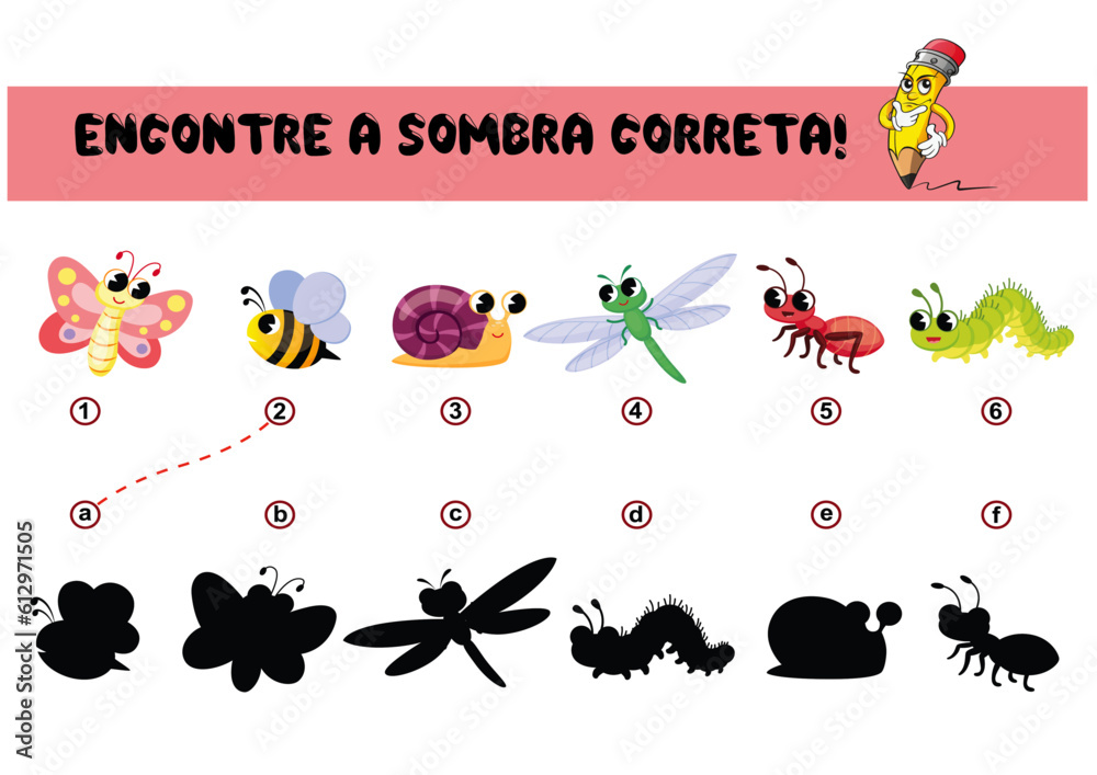 Associar animais as suas sombras
