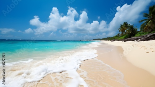 Sandy retreat, exquisite tropical beach, sunlit sands, and secluded coastal getaway © Ranya Art Studio