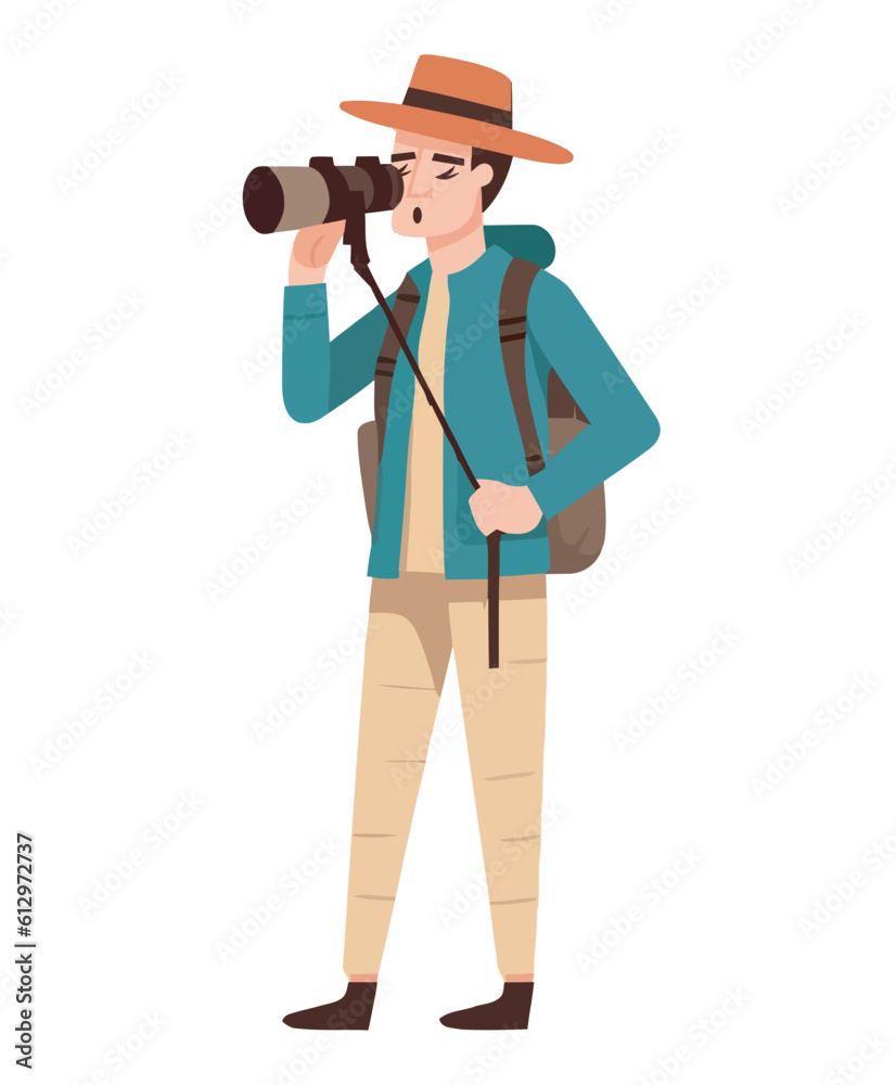 explorer with backpack searching for discovery explorer with backpack searching for discovery