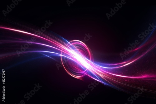 Cosmic dance of vibrant light streaks, a captivating spectacle in space, generative AI
