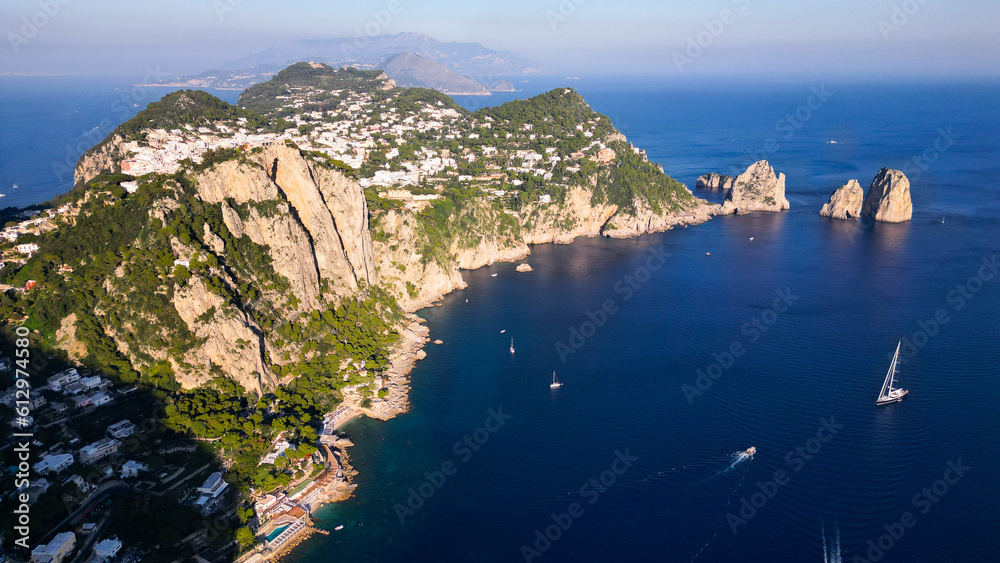Aerial Capri view of the island