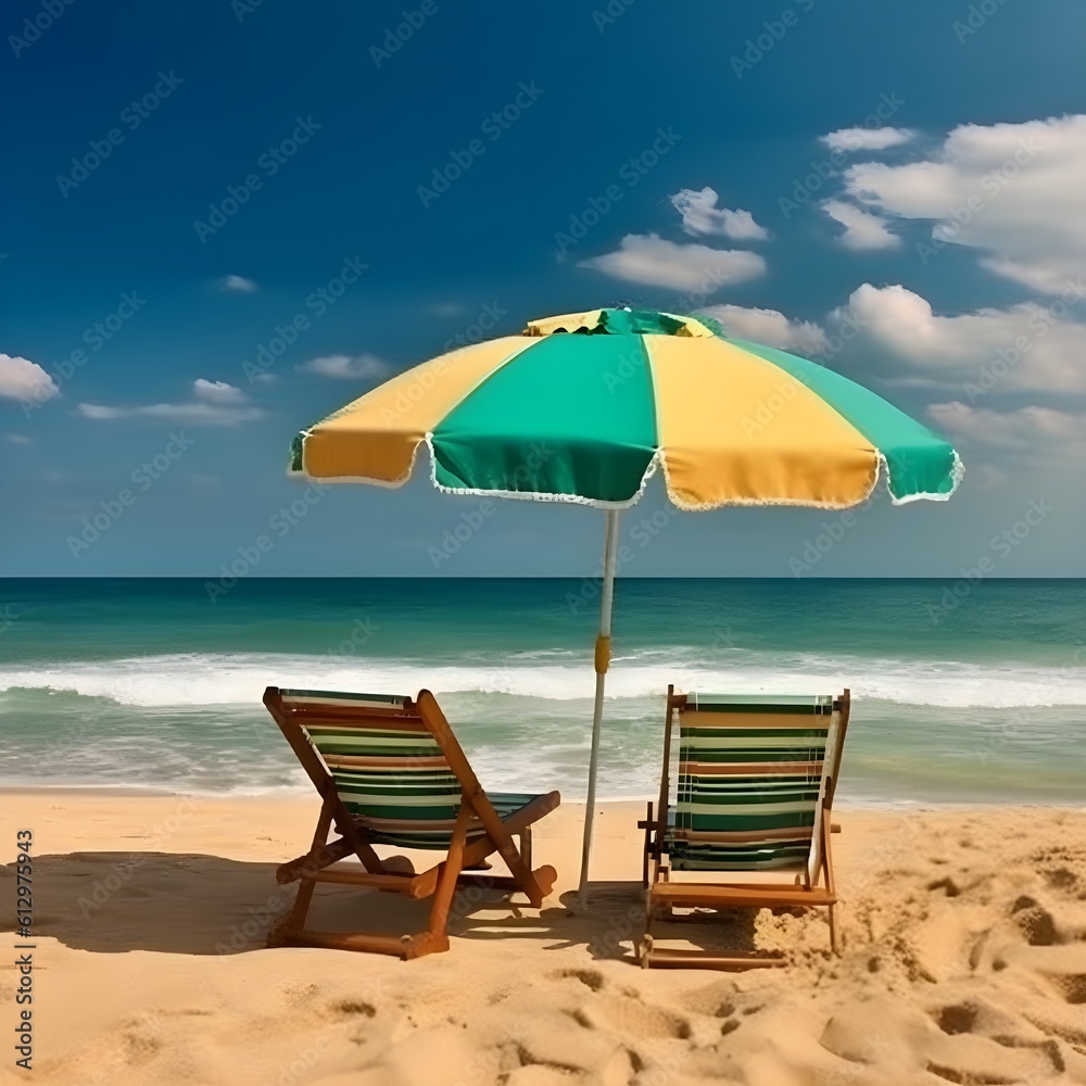 Beachside tranquility, sandy beach, cotton candy skies, and serene coastal vistas