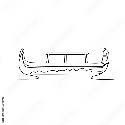 One continuous line drawing of traditional transportation. vehicle design in simple linear style. transportation design concept vector illustration