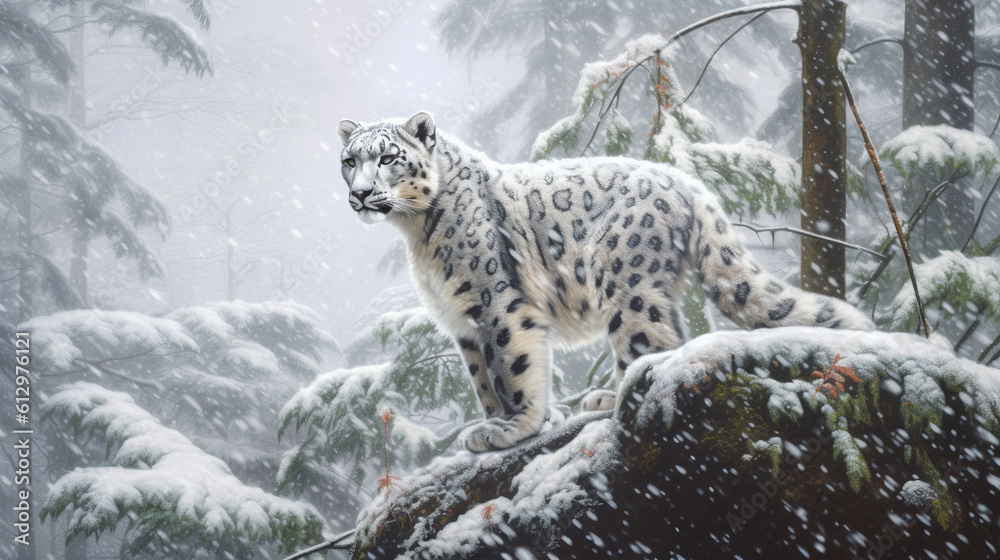 Majestic Snow Leopard