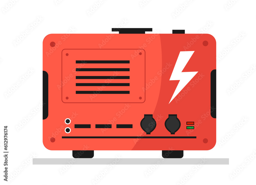 Red electric generator back view concept