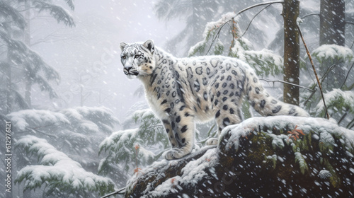 Majestic Snow Leopard