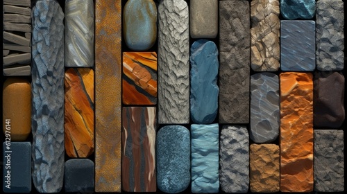 A background of rocks in different colors
