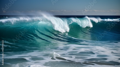 Coastal delight, awe-inspiring ocean waves, ethereal clouds, and serene foam © Ranya Art Studio