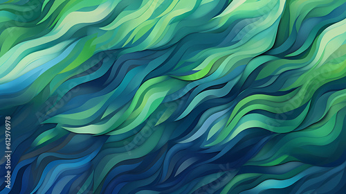 Green and blue tones pattern abstract brushstrokes and gradients.