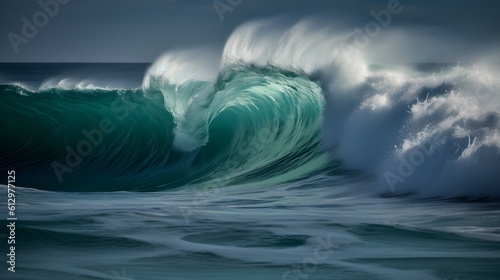 Coastal elysium, captivating ocean waves, ethereal clouds, and serene foam © Ranya Art Studio