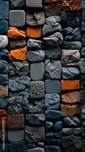 A background of rocks in different colors