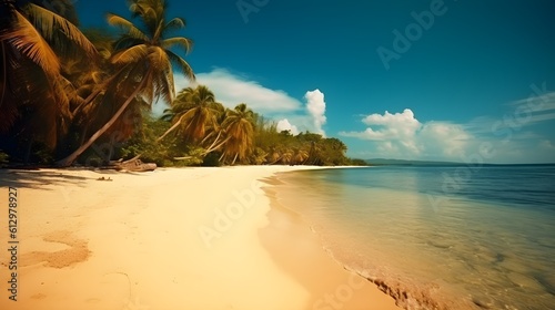 Coastal serenity, stunning tropical beach, gentle waves, and serene sunsets © Ranya Art Studio
