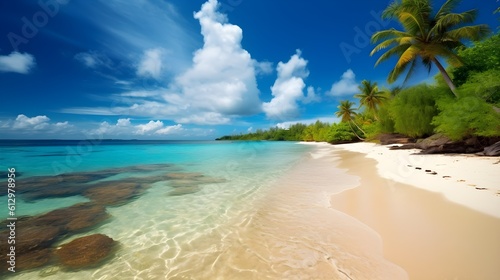 Sandy paradise, tranquil tropical beach, soft sands, and ultimate beach getaway © Ranya Art Studio