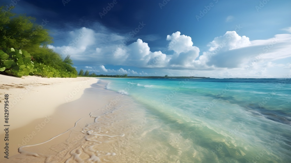 Island retreat, idyllic tropical beach, azure waters, and peaceful island life