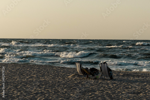 People in the Baltic sea, Poland. Family rest