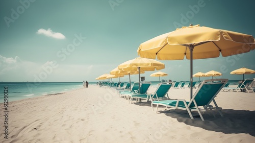 Coastal harmony, sandy beach, cotton candy skies, and harmonious seaside delight © Ranya Art Studio