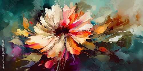 Flower digital paintig in watercolor style. Ai generative illustration photo
