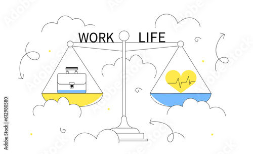 Work life balance line concept