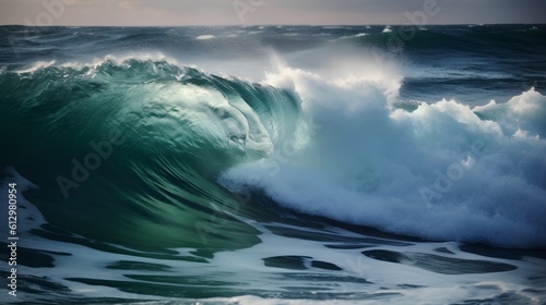 Coastal serenade, awe-inspiring sea waves, beautiful clouds, and serene foam © Ranya Art Studio